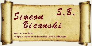 Simeon Bičanski vizit kartica